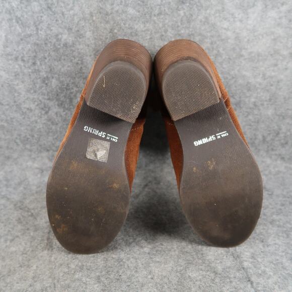 Call It Spring Shoes Womens 7.5 Booties Western Pull On Fashion Brown Block Heel - Picture 11 of 14